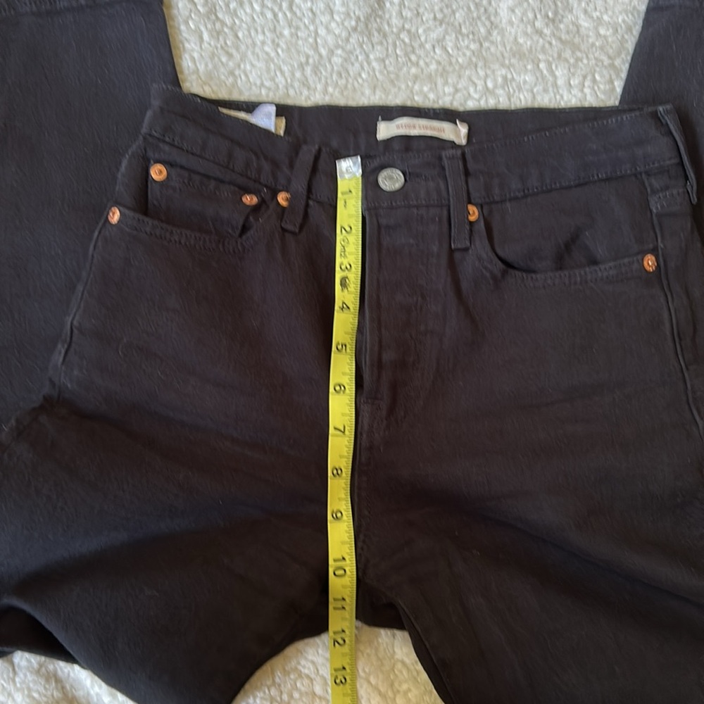 Levi’s Straight Leg Black High Waist Jeans 25 - Picture 10 of 11